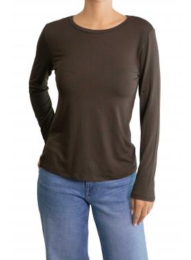 Maglia girocollo tinta unita in viscosa